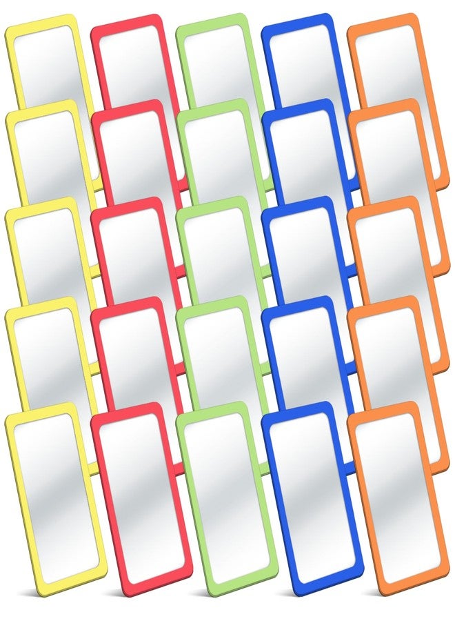 مجموعة مرايا صغيرة للأطفال من yisncka، 25 قطعة، مرايا غير قابلة للكسر، 6 × 4 بوصات، زوايا دائرية، مربعة، مرايا بلاستيكية مزدوجة الجوانب، مناسبة للأعمال اليدوية في الفصول الدراسية (ألوان زاهية). - Image 1